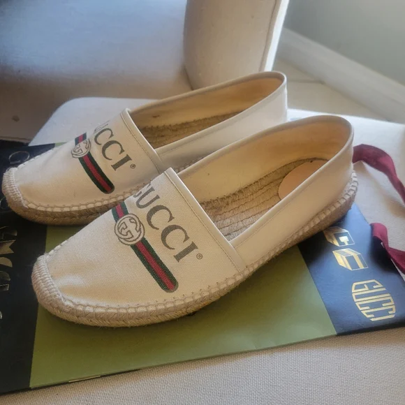 Authentic Gucci Women's Beige Espadrilles with Log, Size 40 EU - Picture 4 of 5